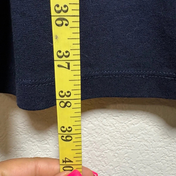 LOFT Black Sleeveless T-shirt Dress with Eyelet Detail at Shoulder. Fabric Belt. - Picture 8 of 11